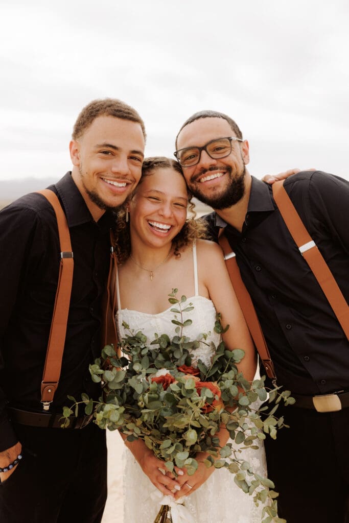 bride with her brothers