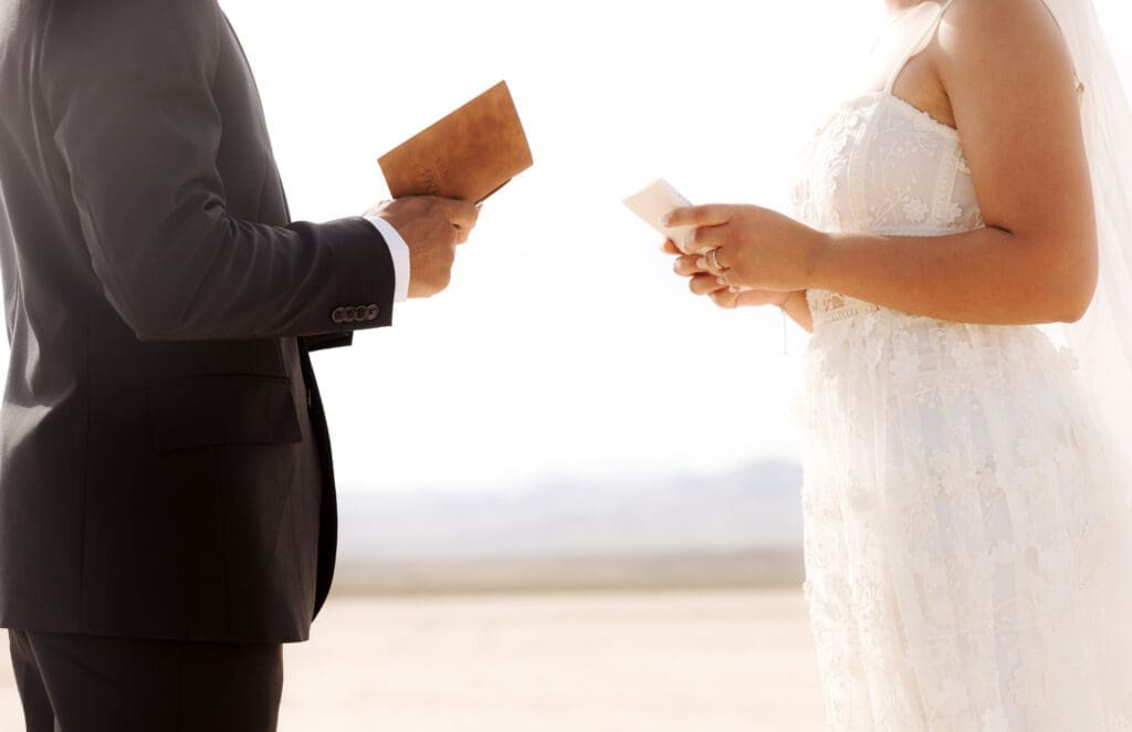 bride and groom vow books
