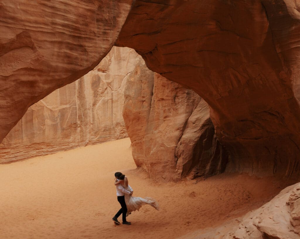 groom twirling bride captured by west coast elopement photographer
