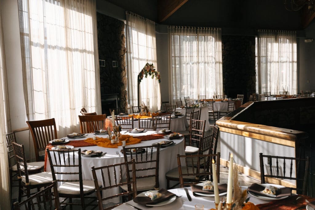 reception hall at the retreat on mt charleston peak