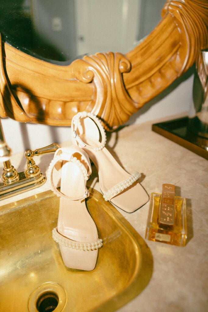 shoes in a hotel sink