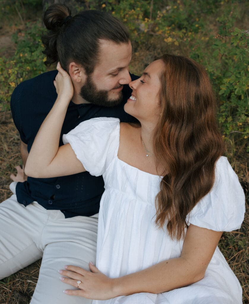 couple rubbing noses together