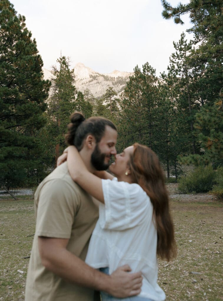 couple hugging and kissing