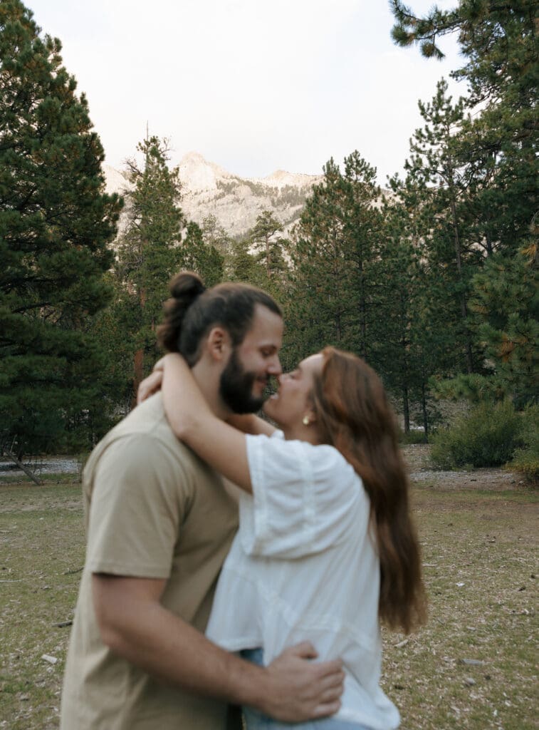 couple hugging and kissing