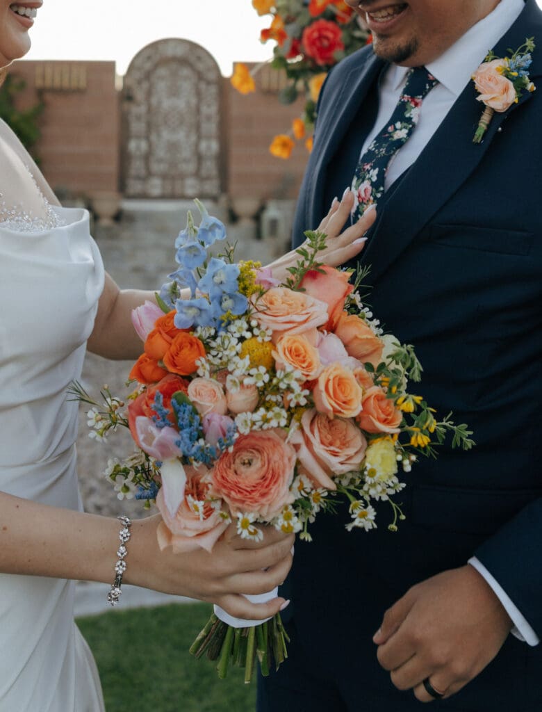 colorful spring inspired las vegas micro wedding