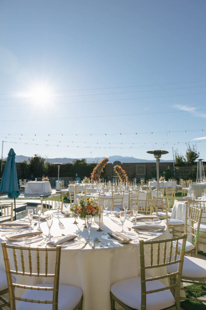 colorful spring inspired las vegas micro wedding decor