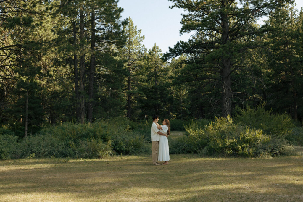 couple embracing at lee meadows near las vegas