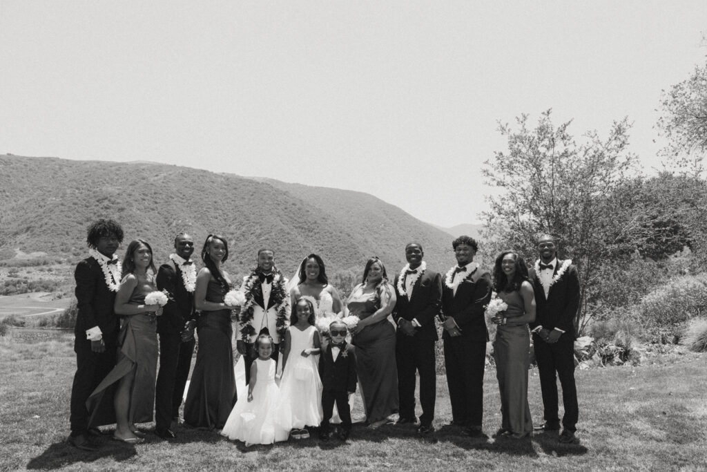 bridal party at eagle glen golf club