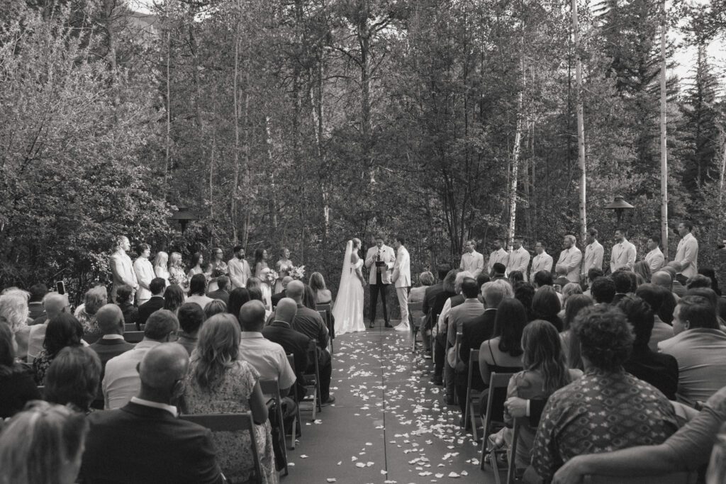 wedding ceremony at donovan pavilion
