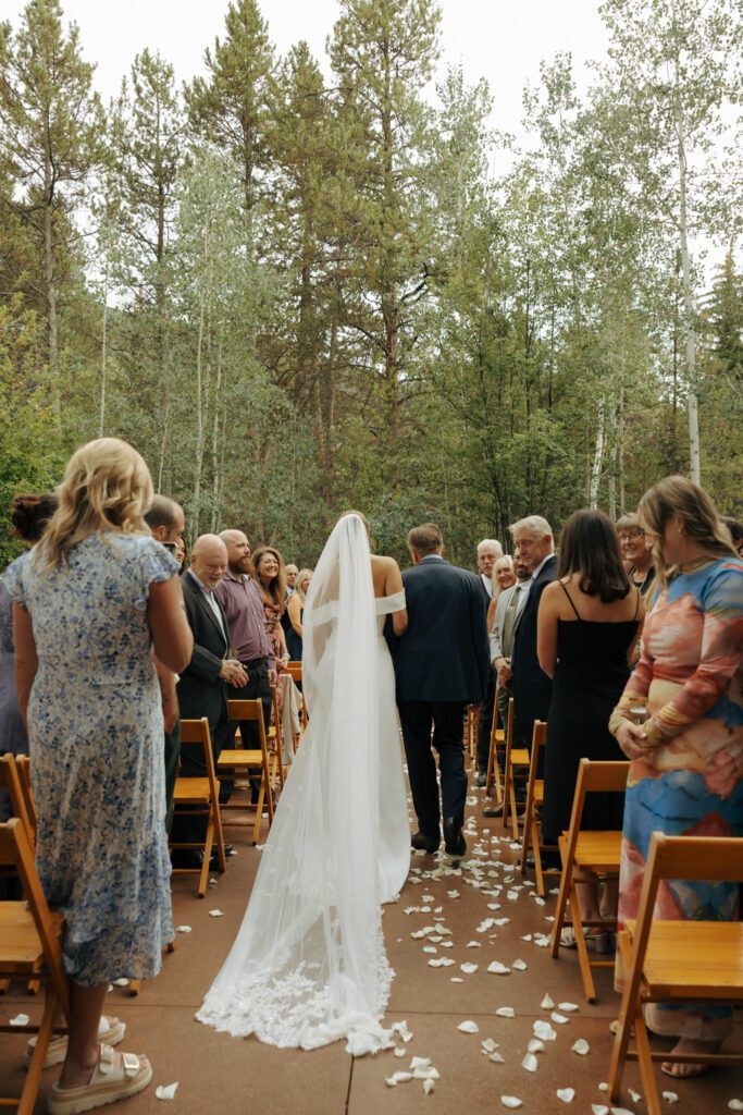father walking bride down the aisle